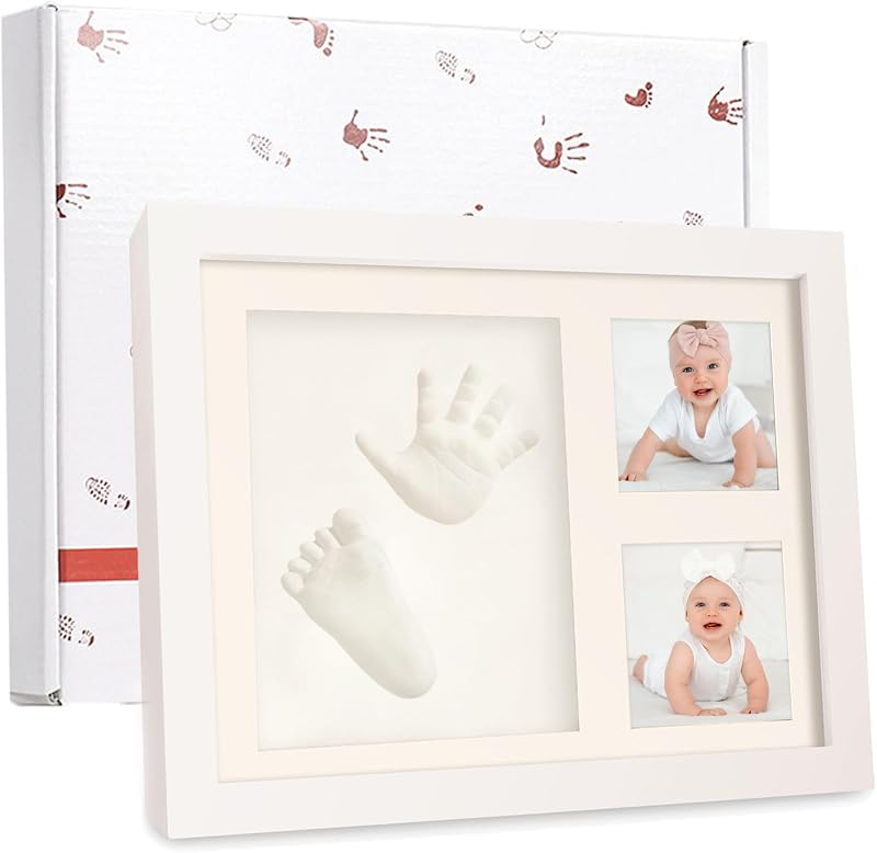 GEMMAHW Baby Handprint Footprint Kit Memory Art Picture Frame Nursery Decor