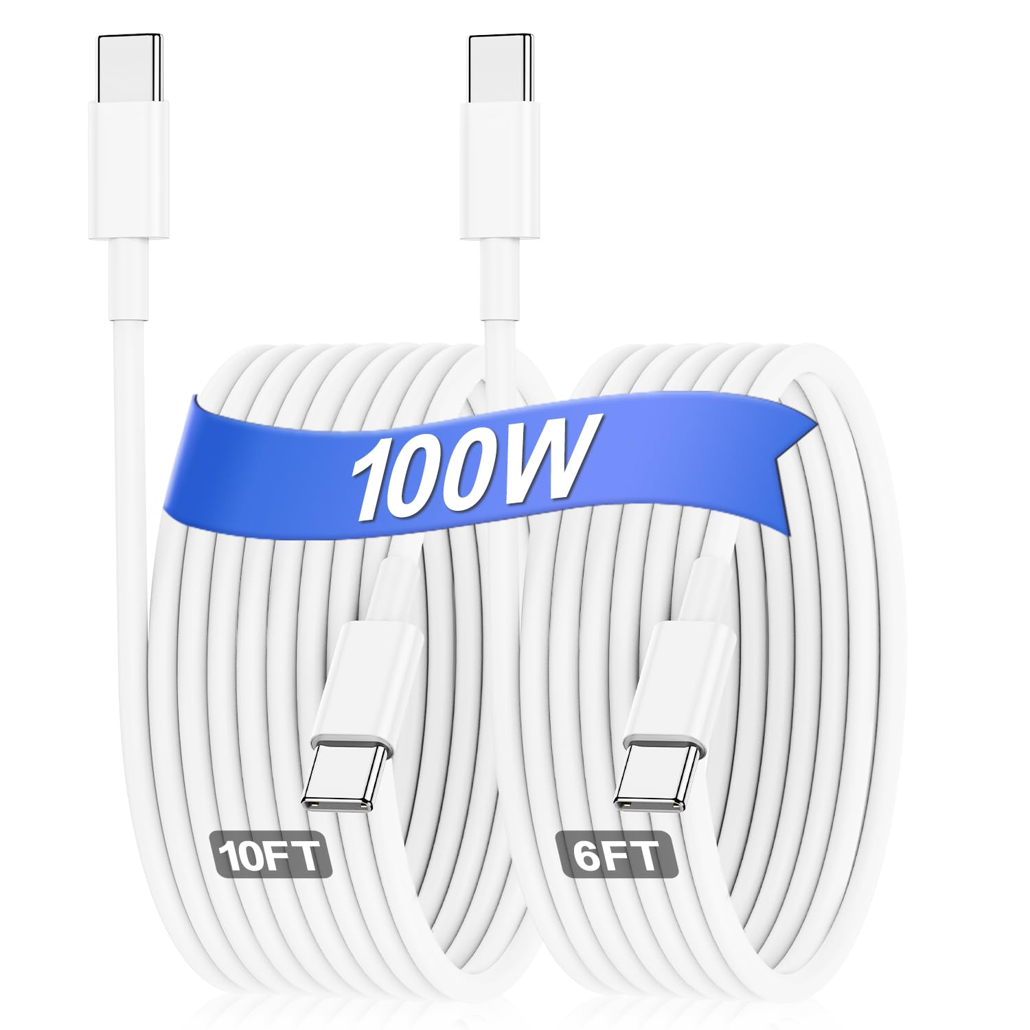 240W USB C Charging Cable for MacBook Pro/Air & for iPhone 17/16 Pro Max, MFi Certified 48V/5A Super Fast Charger Cord 6ft+10ft, PD 3.0 Compatible with iPad Pro 12.9/11, Samsung S25/S24(2-Pack)