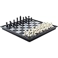 DINOBROS Magnetic Travel Chess Set with Folding Board Portable Chess Board Games Gift for Kids and Adults
