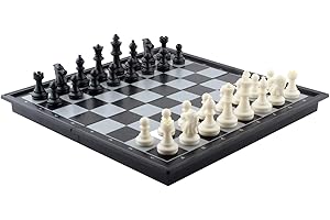 DINOBROS Magnetic Travel Chess Set with Folding Board Portable Chess Board Games Gift for Kids and Adults