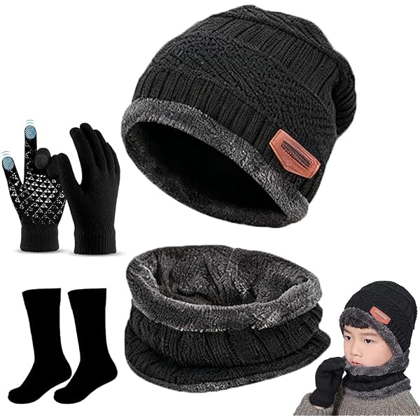 Conjunto Invierno Hello Kitty Y Kuromi Para Niña - Gorro, Guantes Y Bufanda Sanrio Kawaii