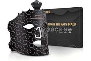 EVFOFO Red Light Therapy Mask for Face, 7 Colors LED Face Mask Light Therapy At Home, Led Face Mask Light Therapy, Black