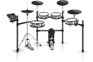 HAMPBACK ACE-530 Electric Drum Set with Double Layers Mesh Heads, Choke Cymbal, Independent Hi-hat Stand, Restore Authentic Drum Sound & Percussive Feel, Bluetooth Sound Module, Suit for Professional