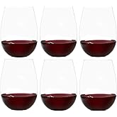 Improved Design of Our 2017 New York Times Best Stemless Glass – Set of 6 European-Made Stemless Wine Glasses, Reinforced Base for Added Stability & Premium Feel, Dishwasher-Safe, Lead-Free, 17 oz.