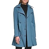 Calvin Klein Women's Double Breasted Belted Rain Jacket With Removable Hood