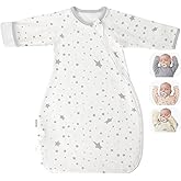 Transitional Swaddle Sack with Arms Up Length Sleeves and Mitten Cuffs 0-3 Months Wearable Swaddling Blanket Sleeping Bag Cotton for Newborns Baby Boys Girls Sleep Sacks Snug Fit Calms Startle Reflex