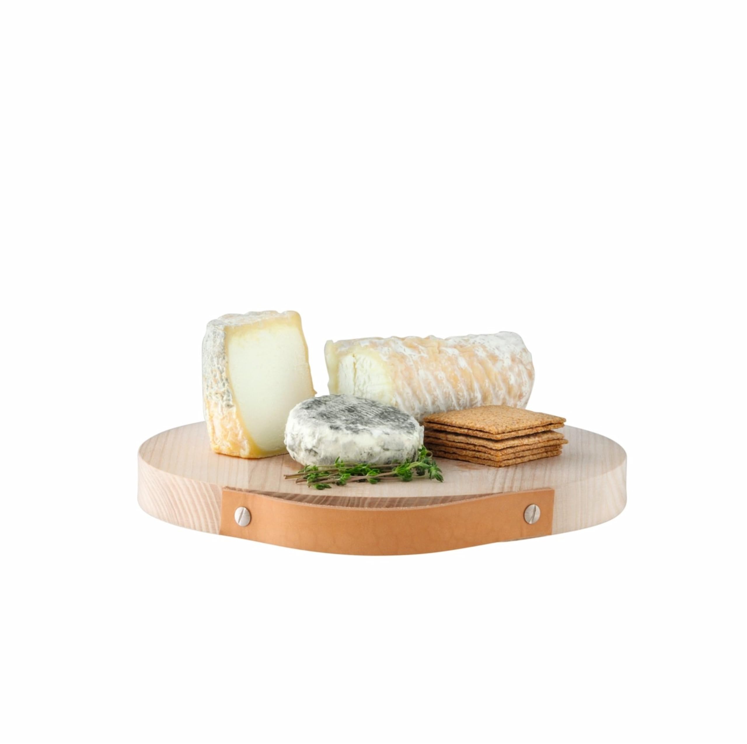 LSA International Utility Board Ash & Leather Handle Ø25cm| 1 Unit | Hand Planed Wood | UT41