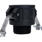 Quafwia 2 pcs Poly cam lock fittings (1-1/2" Part B) Cam &amp; Groove Hose Fitting, Male Aadapter x Female NPT Thread Polypropylene Camlock Fittings (1-1/2")