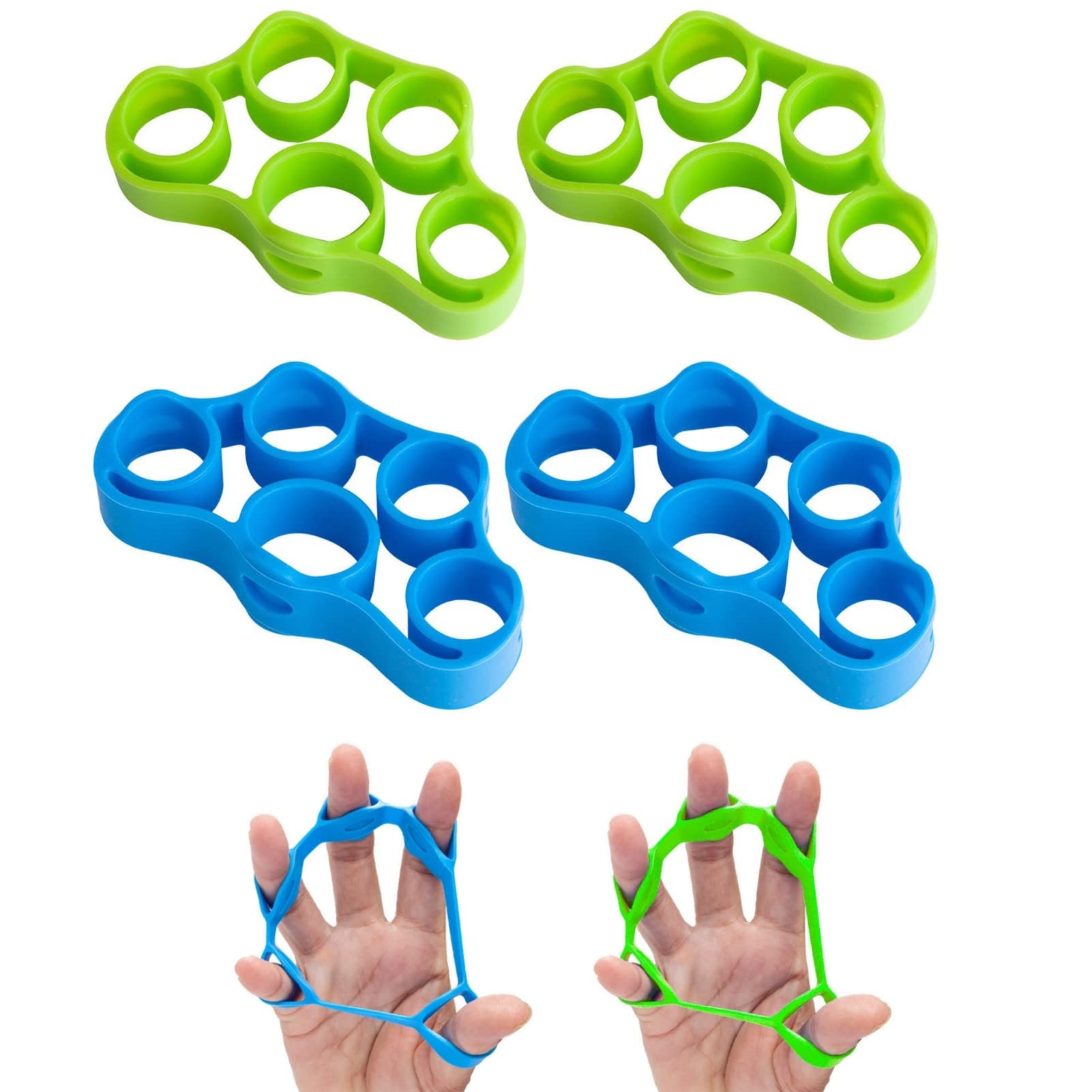 3Pcs Hand Grip Strengthener,Silicone Finger Strengthener,Finger Extensor Bands,Finger Resistance Bands,for Muscle Training Sports,Stress Relief,Increase Strength,Rock Climbing,Injury Recovery