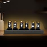 JoFomp Nixie Tube Clock Kit, IPS Color Screen Desk Digital Clock, Glow Tube Nixie Clocks with Web Control/WiFi Accurate Timing/Custom Dial/6 Digital Alarm/12 Pictures/Ambient Light Regulate