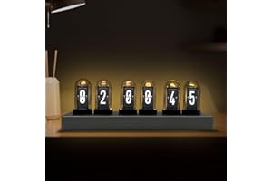 JoFomp Nixie Tube Clock Kit, IPS Color Screen Desk Digital Clock, Glow Tube Nixie Clocks with Web Control/WiFi Accurate Timing/Custom Dial/6 Digital Alarm/12 Pictures/Ambient Light Regulate