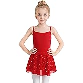 Tutu.kk Toddler Ballet Leotards for Girls Camisole Dance Leotard with Crossed Backs Sequin Skirted Ballerina Ballet Outfit