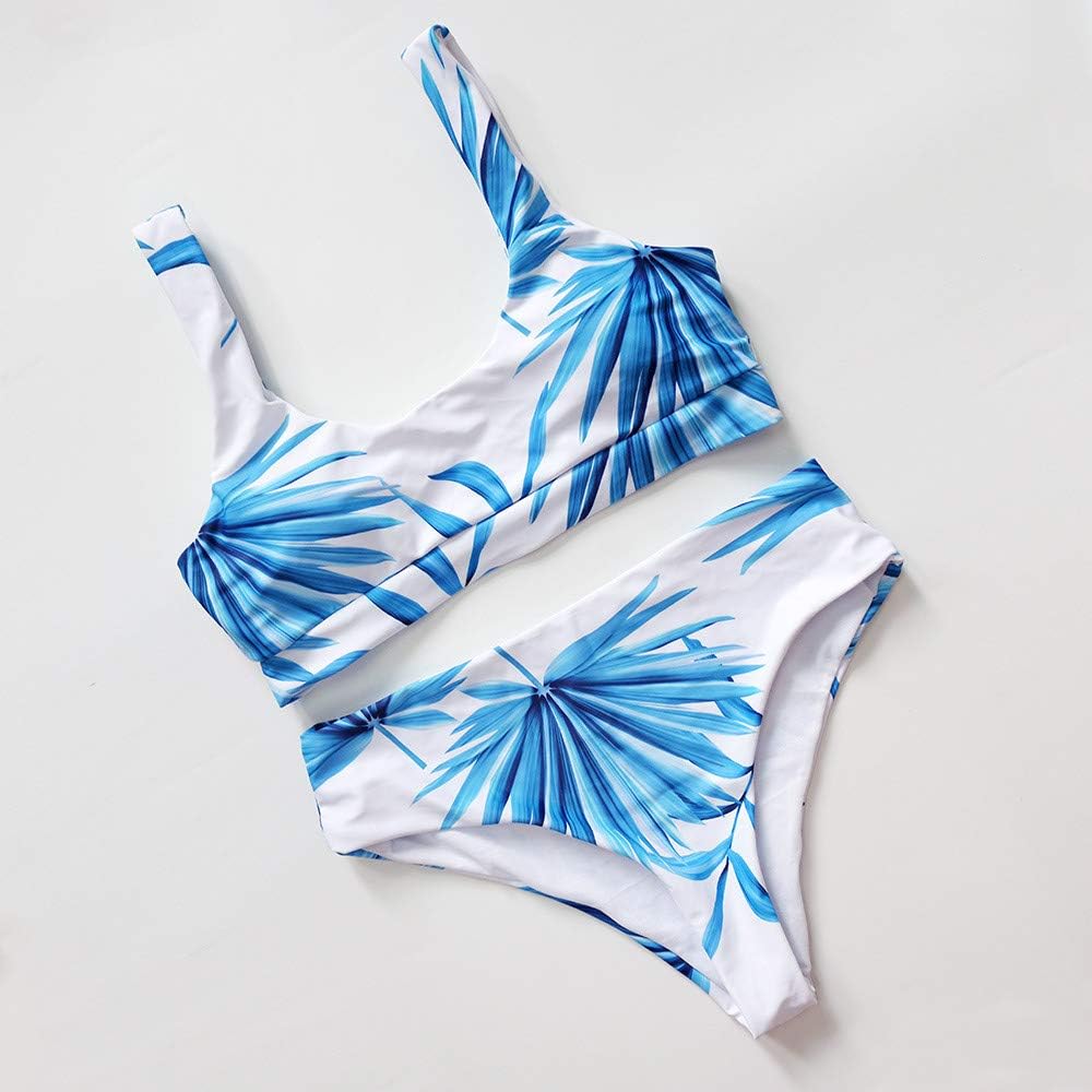 palm leaf high waisted bikini