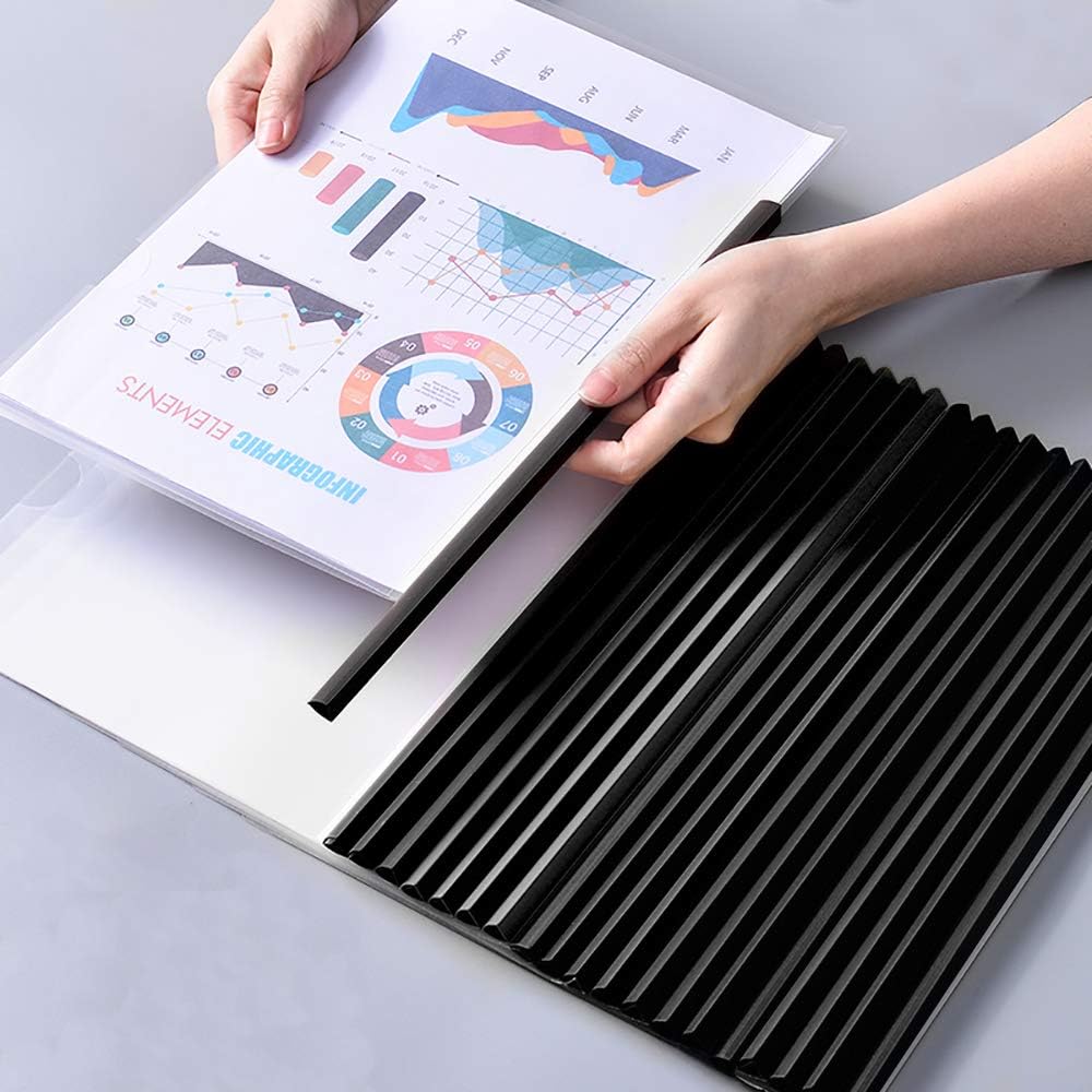 YG_Oline 48 Pcs Black Slide Grip Binding Bars, Spine Bars for School Office Report Covers File Holder, A4 Size, 40 Sheets Capacity, 12 Inch : Office Products
