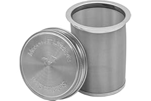 MASON JAR LIFESTYLE 16oz Pint Cold Brew Coffee and Tea Maker Stainless Steel Filter for Mason Jars With Lid and 2 Silicone Seals (No Jar)