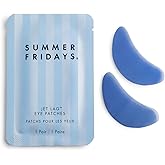 Summer Fridays Jet Lag Under Eye Patches - Hydrating & Depuffing Hydrogel Eye Masks with Caffeine & Peptides to Soothe & Refresh the Undereye Area (6 Pairs)