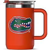 Hydrapeak Officially Licensed Florida Gators 18oz Insulated Coffee Mug with Flip Lid and Handle for Travel, Cold/Hot, Stainless Steel Coffee Cup, BPA-Free Double Walled, Tea Mug
