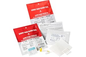 Eldoncard Blood Typing Kit, 2 Tests, Know Your Blood Type, Instant Home Testing Kit, A, O, B, Rhs-D Negative and Positive Blood Types Tested For