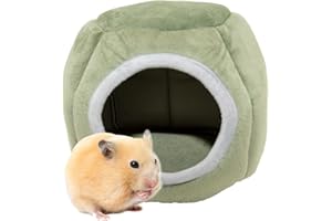 HLMOptimo Guinea Pig Hideout Bed Rabbit House Cave Accessories Cozy Hide-Out for Bunny Hedgehog Ferret Chinchilla&Other Small Animals (Green, Pumpkin)