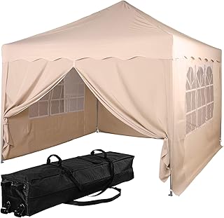 INSTENT® Basic 3x3m Faltpavillon, Pavillon, WASSERDICHT (SGS geprüft) + UV-Schutz 50+ (TÜV Rheinland geprüft), inkl. Zubehör, Auswahl: Seitenteile + Farbe Weiß Champagner Blau Grün Burgund Anthrazit