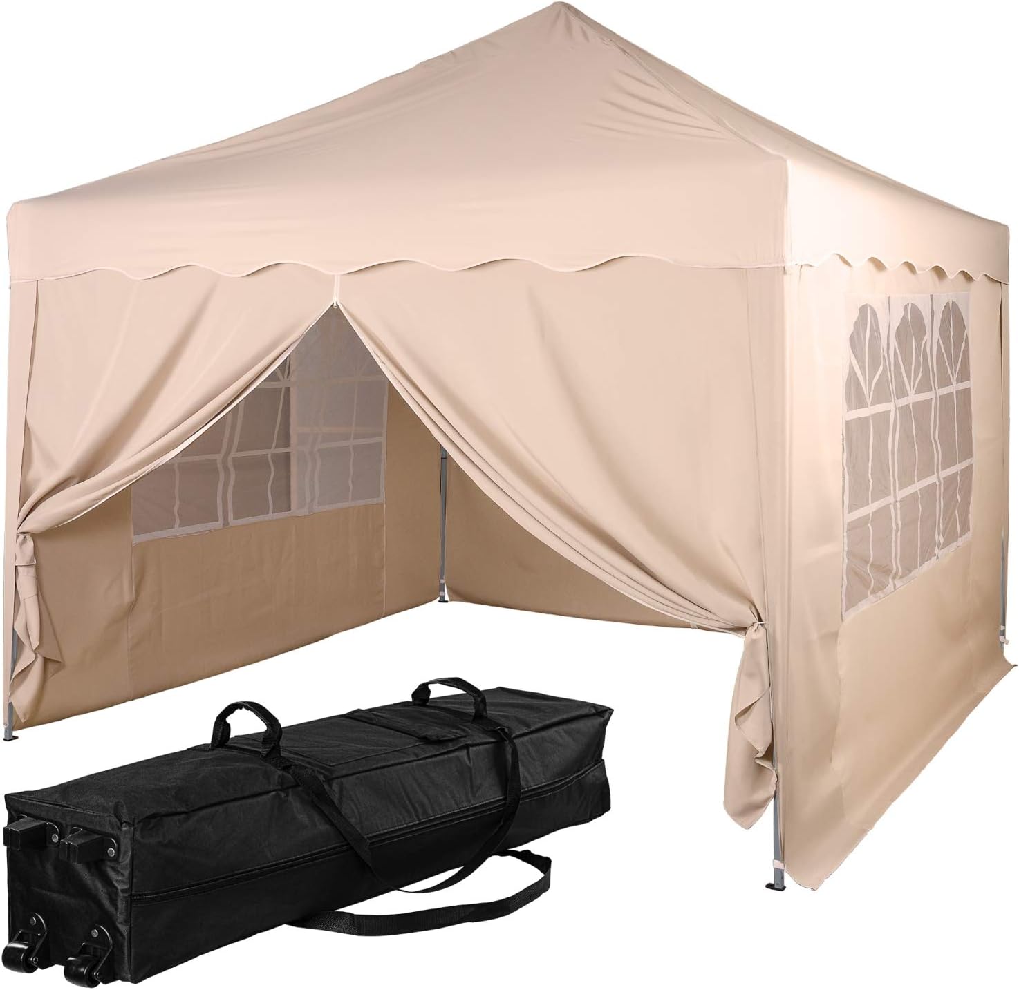 INSTENT® Basic 3x3m Faltpavillon, Pavillon, WASSERDICHT (SGS geprüft) + UV-Schutz 50+ (TÜV Rheinland geprüft), inkl. Zubehör, Auswahl: Seitenteile + Farbe Weiß Champagner Blau Grün Burgund Anthrazit