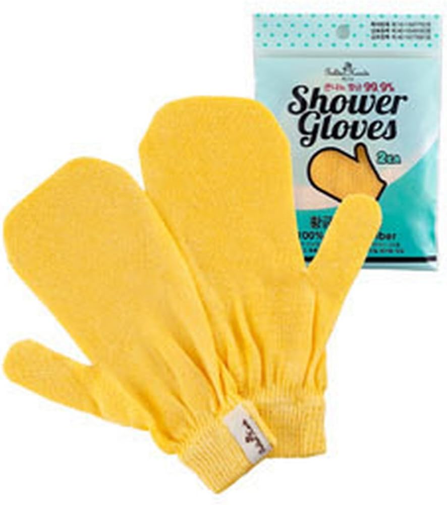 Golden Hands Shower Gloves for Body Scrubbing, Mittens Type 2EA