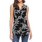 Neineiwu Women's Summer Sleeveless V Neck Casual Tank Tops Blouse Shirts