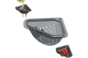 Magnetic Sink Strainer Basket, 17x17x9.5cm Magnetic Triangular Drain Basket, Kitchen Corner Sink Strainer, PP, No Drilling Re