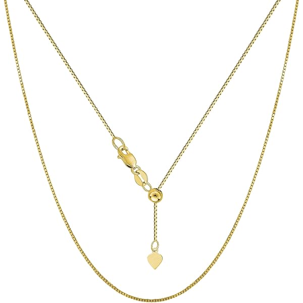 Amazon.com: 14k Rose Solid Real Gold Adjustable Box Chain