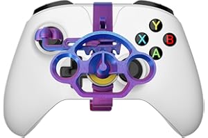 FLYINTOYS Mini Racing Steering Wheel for XB One Series X/S Game Controller,Racing Games Controller Steering Wheel Attachment (Violet blue)