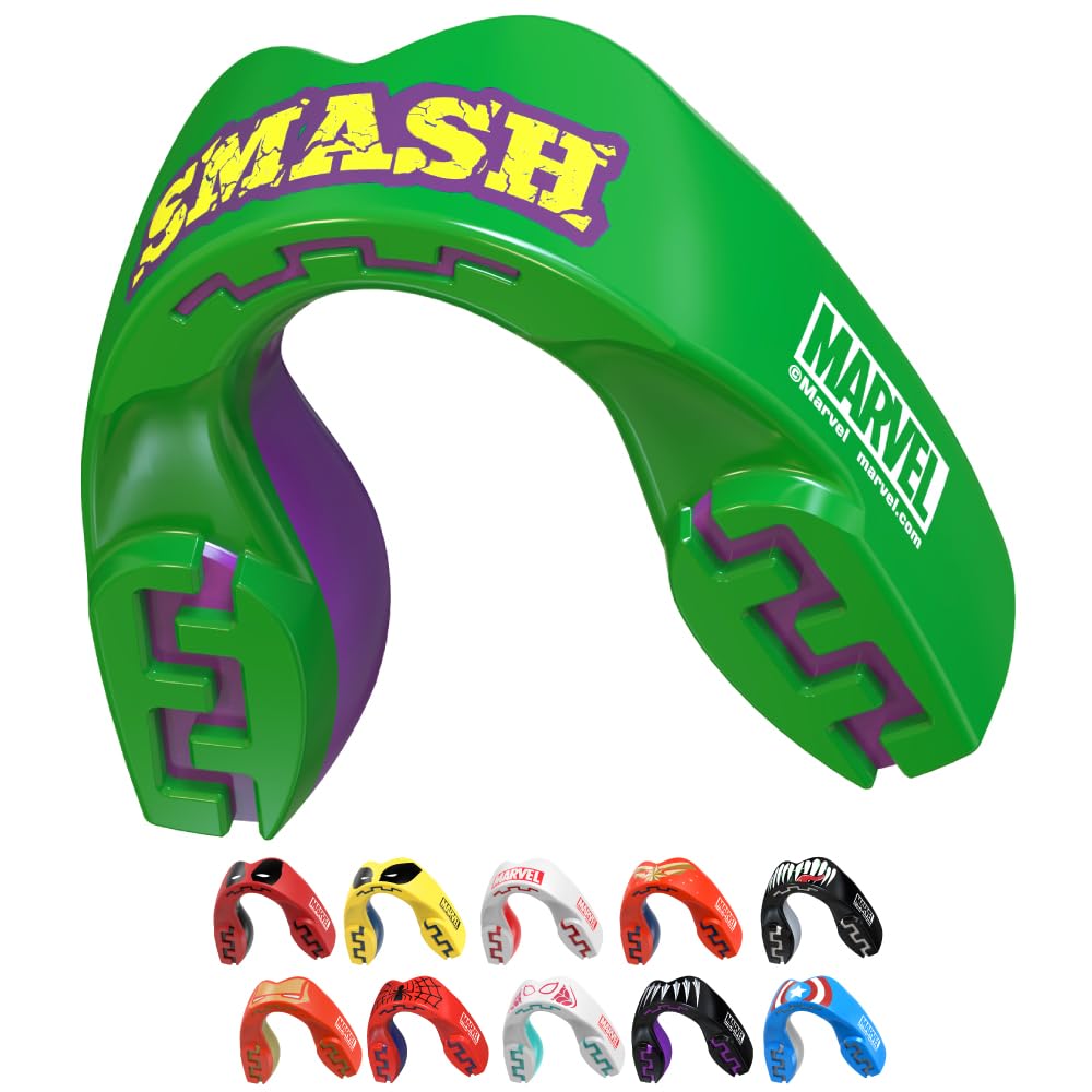 Marvel The Hulk Sports Mouthguard Dual Layer Premium Protection Adults Gum Shield with Case for Boxing, MMA, Rugby, Martial Arts, Judo and All Contact Sports