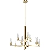Hunter - Gatz 9-light Alturas Gold, Large Chandelier, Dimmable, Modern Style, Candle Shaped, for Bedrooms, Kitchens, Dining, 