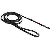EzyDog Vario 6 Multi-Function Dog Leash - Lite, Black | Use as a 6.5 ft, 5.5 ft, or 4ft Leash, Use Hands Free, As a Short or Long Tether, or Double Leash, 1" Wide, Dogs Under 26 lbs