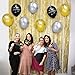 Unomor 40th Birthday Decorations with 40th Birthday Balloons in Black, Silver and Gold for Birthday Supplies—30 Pack