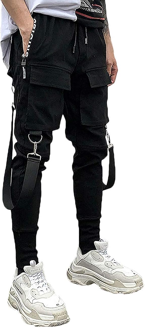MOKEWEN Men's Elastic Waist Drawstring Jogger Sport Harem Pants: Clothing