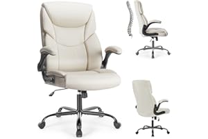 Sweetcrispy Computer Gaming Chair, Ergonomic High Back Heavy Duty Task Desk Office Chairs with Wheels, Flip-up Arms, Adjustab