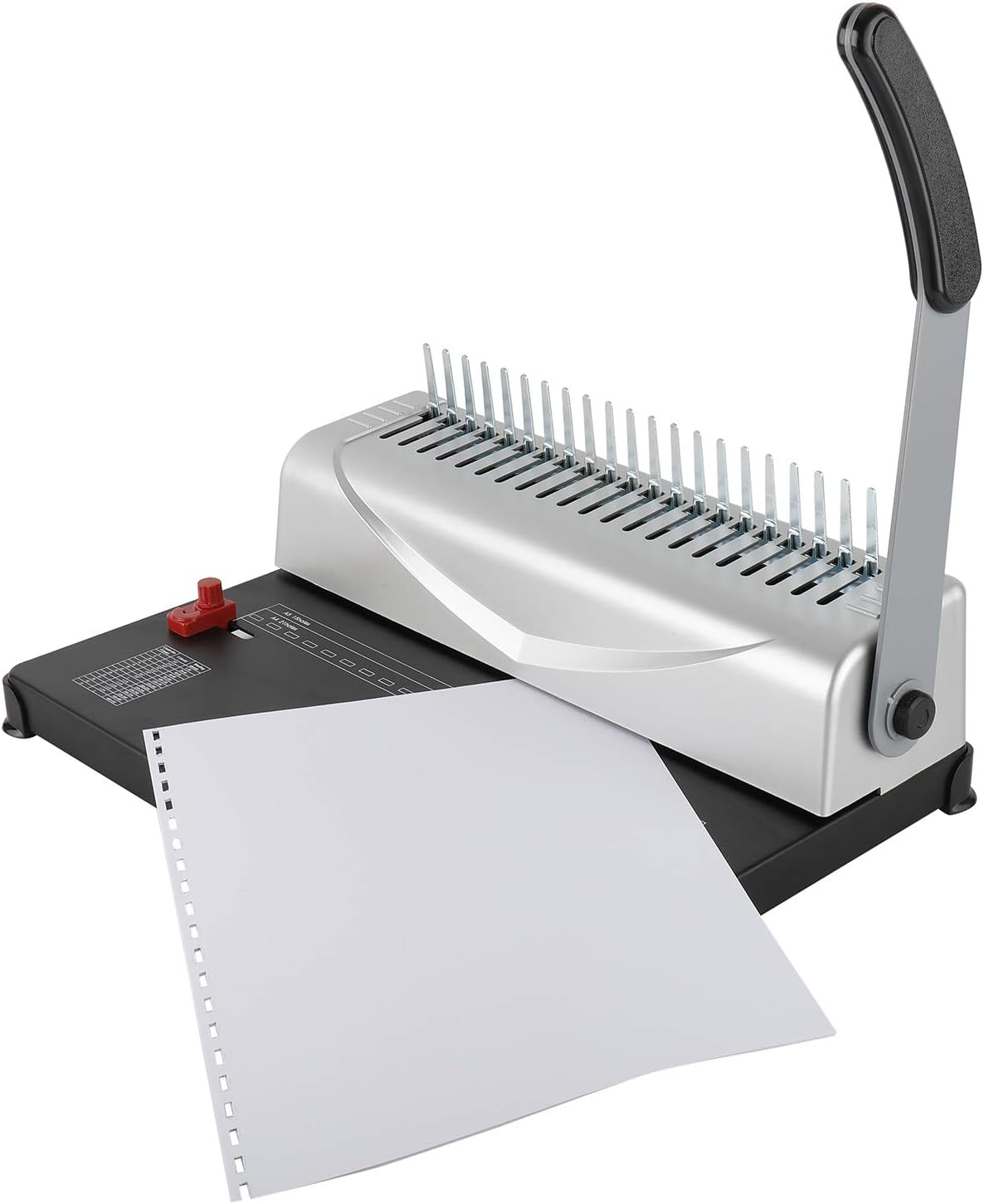 Heavy Duty 450 Pages 21 Rectangle Hole Paper Comb Binding Machine Manual Paper Punch Binder with Handle : Office Products