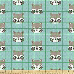 Lunarable Raccoon Fabric by The Yard, Woodland