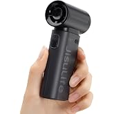 JISULIFE Portable Handheld Fan Life9, Turbo Airflow, Up to 18H Runtime | 5 Speeds, 5000mAh, Mini Pocket Design, Personal Fan for Travel, Concerts, Makeup, Trendy Gifts for Women Men -Black