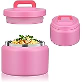 JXXM 8 Oz Thermo Food Jar for Hot & Cold Food for Kids, Insulated Lunch Containers Hot Food Jar,Leak-Proof Vacuum Stainless Steel Wide Mouth Lunch Soup Thermo for School (Rose Red)