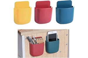 3pcs Multifunctional Wall-mounted Storage Box, Hanging Storage Remote Holder Wall Mounted, for Home, Office, Cell Phone, Powe
