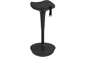 HOMCOM Swivel Standing Desk Chair, Adjustable Active Ergonomic Standing Stool, Backless Wobble Stool Chair with Rocking Motio