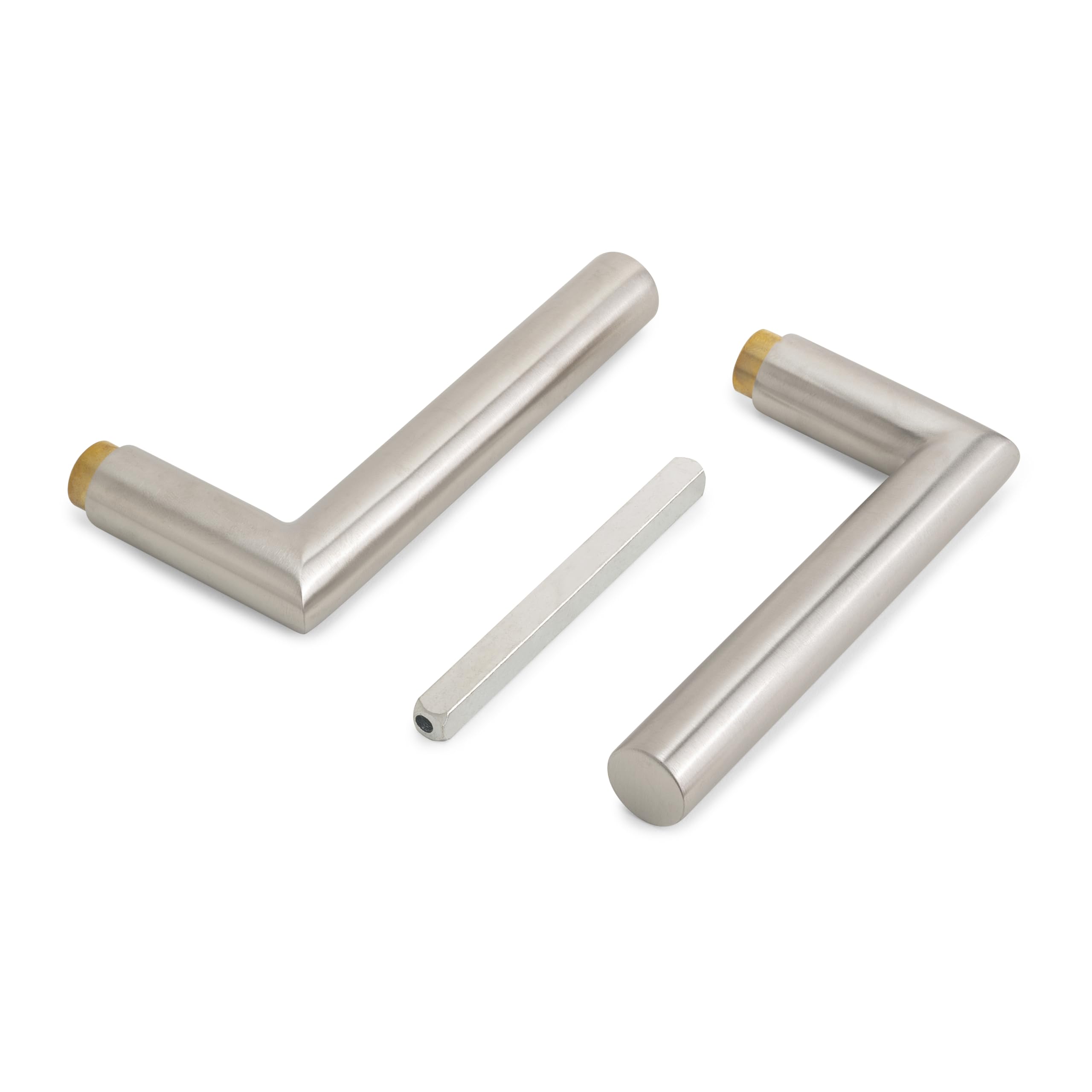 Emuca - Internal Door Handles for Glass Doors Locks, L-R Model, Stainless Steel