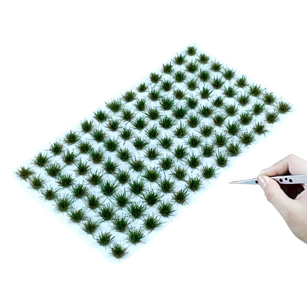 RHQFDM 120 Plants Green Static Grass Tufts,Miniature Model Grass for Airport/Railway,Gifts for Diorama Enthusiasts(Mini Plant 1#)