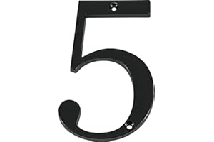 HILLMAN DISTINCTIONS Distinctions 843145 Black Flush-Mount 4-Inch House Number 5