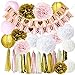 Baby Shower Decorations for Girl - IT´S A GIRL & BABY SHOWER BANNER, Garland Tassel Banner Tissue Paper Flower Pom Poms Paper Honeycomb Balls Paper Lanterns Pink/White/Gold/Cream Party Decor + 5 GAMES