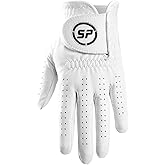 SPGOLF Golf Gloves Men Ergonomic Ultra Thin Leather Golf Gloves Wear Resistant White Men's Golf Glove