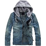 jeans jacket with cap for mens
