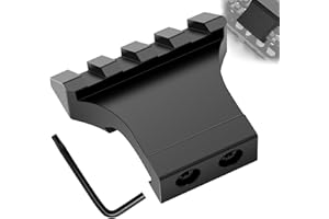 ANOVO 45 Degree Offset Rail Mounts,4 Slots Offset Picatinny Rail Mount Low Profile Aluminum Angled Rail Adapter & Wrench