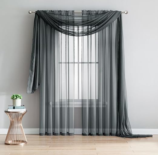 Amazon Com Amazing Sheer 2 Piece Rod Pocket Sheer Panel